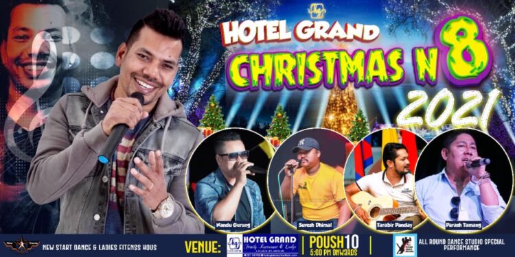 क्रिष्मसको अवसरमा होटल ग्रान्डमा चर्चित गायक शिव परियारको विशेष प्रस्तुति रहने