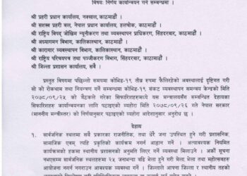 गृह मन्त्रालय शान्ति सुरक्षा तथा अपराध नियन्त्रण शाखाको सुचना