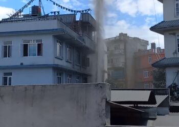 जाेरपाटीमा बाेरिङ खन्दा निस्कियाे मिथेन ग्यास