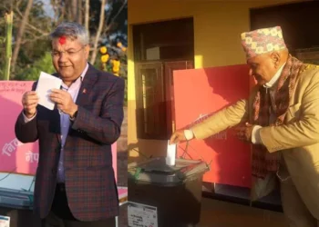 गोकुल बाँस्कोटा र शिव हुमागाईँले गरे मतदान