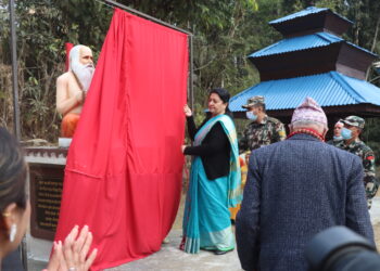 राष्ट्रपतिद्वारा षडानन्द र योगमायाको सालिक अनावरण