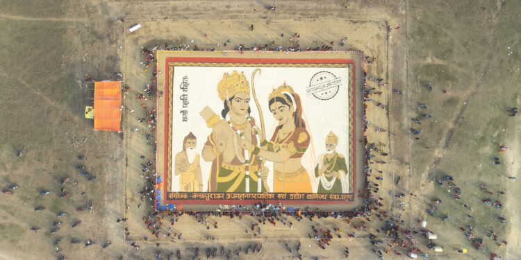 अन्नबाट बनेको सीतारामको प्रतिमा