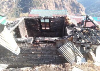 अँगेनोको आगोले घर खरानी
