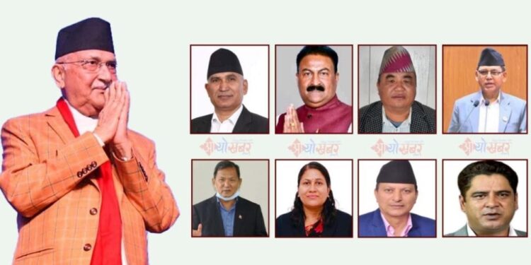 ओलिको नेतृत्वमा २२ सदस्यीय मन्त्री परिषद मध्ये दलित सद्स्य परेनन ।