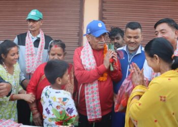 पुन:तराई-मधेश जागरण अभियानमा नवलपुर पुगे प्रचण्ड  ।