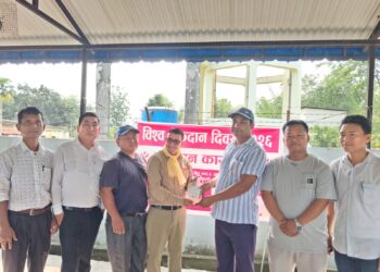 झापाको कमल गाउॅपालीका ईशाईसमाजले गर्यो रक्तदान ।