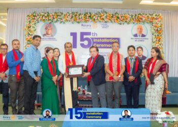 रोटरी क्लव अफ दमक द्दारा  सॅचार कर्मी वस्नेत सम्मान्नीत ।